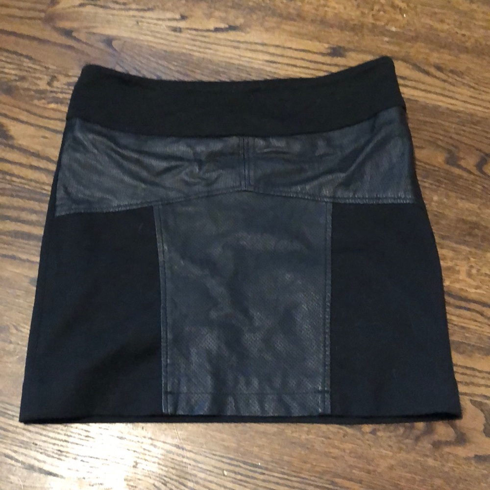 Leather Knit Black Skirt